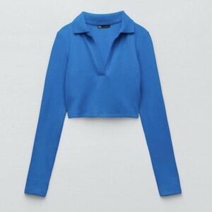 Zara Women's Vibrant Blue Crop Top